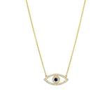 Eye Shape Necklace in Gold with Diamonds