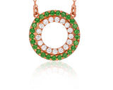 Double Circle Necklace in Gold with Diamonds