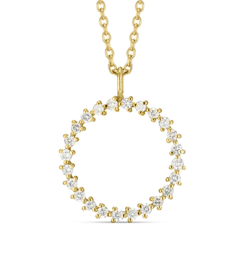 Circle of Life Necklace in Gold with Diamonds