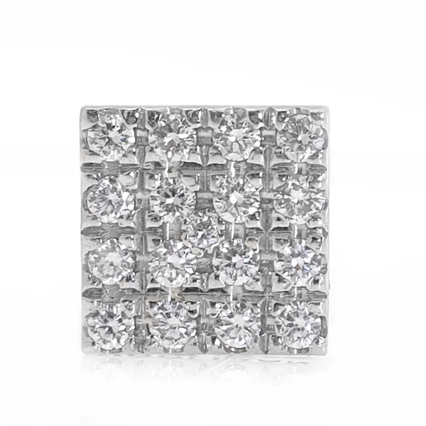 Square Shape Earrings in Gold with Diamonds