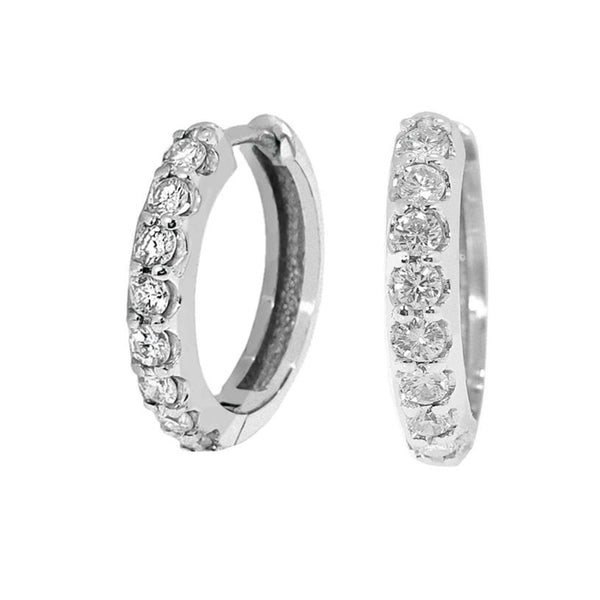 Hoop Earrings in Gold with Diamonds