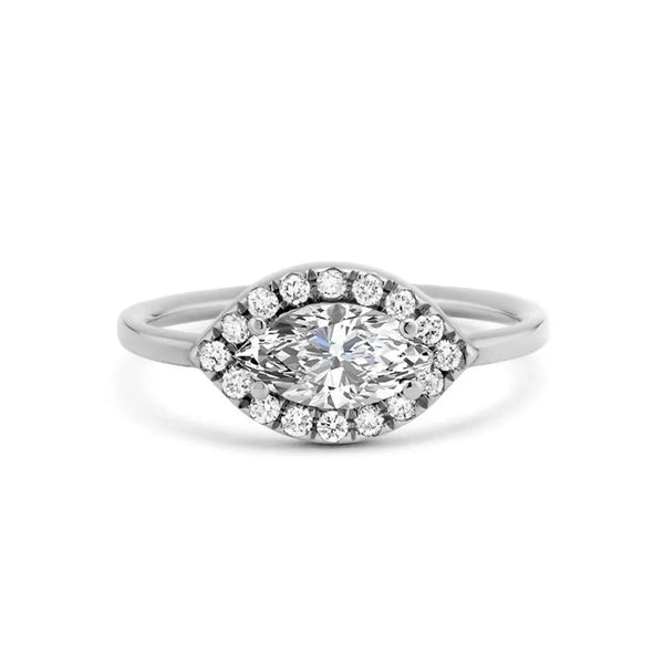Marquise Shape Ring in Gold with Diamonds
