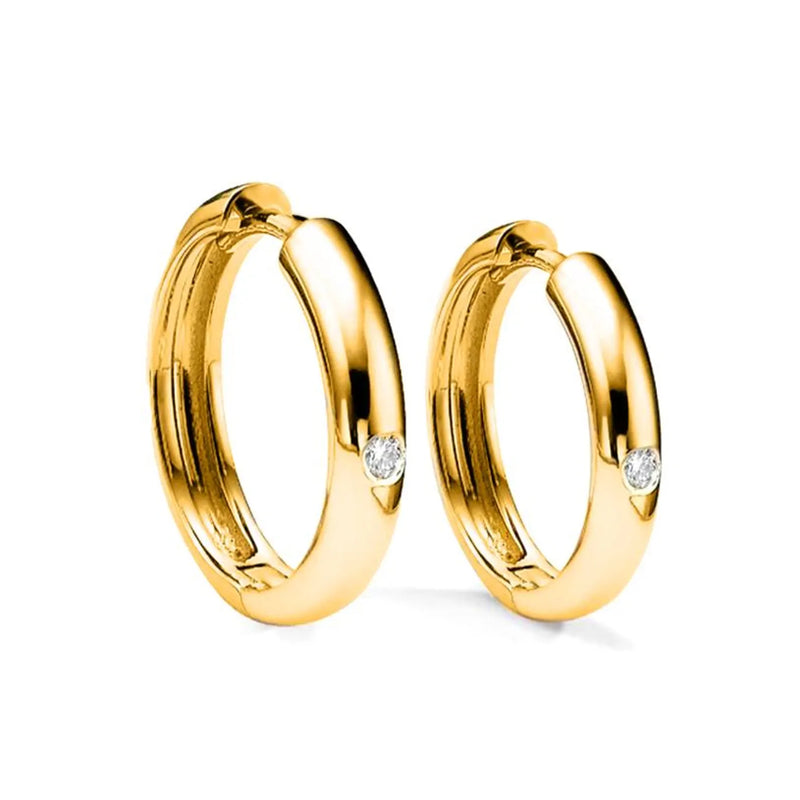 Hoop Shape Earrings in Gold with Diamonds