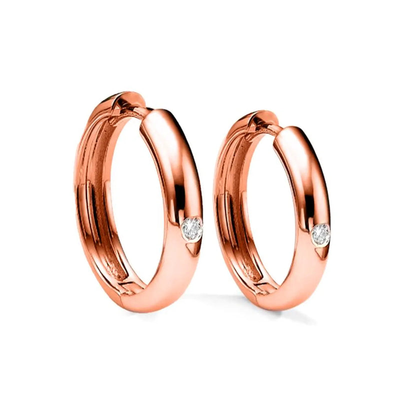 Hoop Shape Earrings in Gold with Diamonds