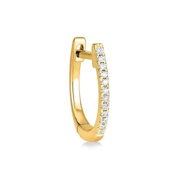 Crown Shaped Halo Style Earrings in Gold with Diamonds