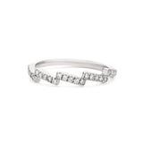 Zig Zag Wave Shape Ring in Gold with Diamonds