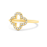 Clover Ring in Gold with Diamonds