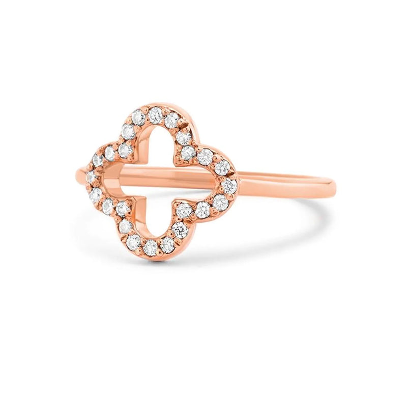 Clover Ring in Gold with Diamonds
