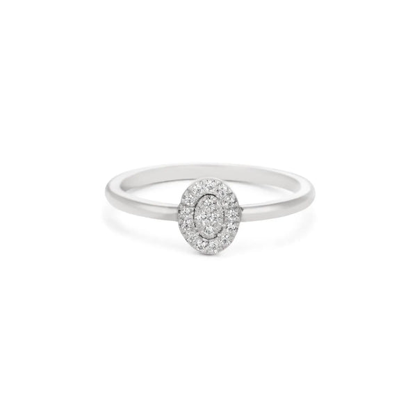 Oval Shape Ring in Gold with Diamonds
