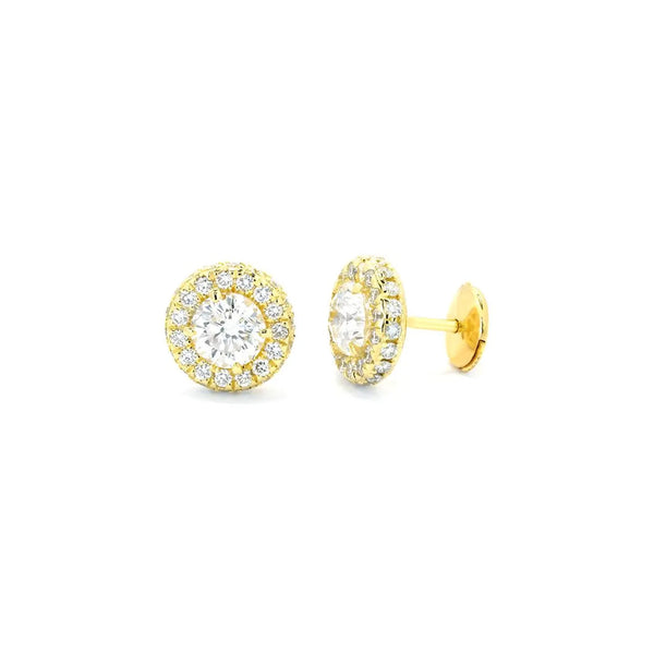 Two Sides Round Earrings in Gold with Diamonds