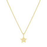 Round Star Shape Necklace in Gold with Diamonds