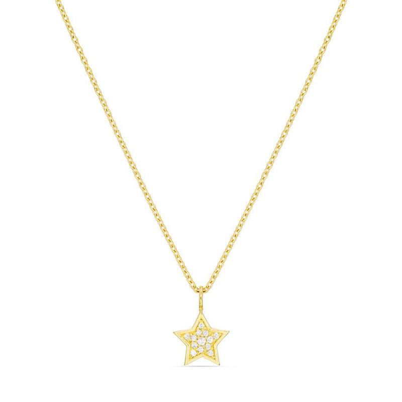 Round Star Shape Necklace in Gold with Diamonds