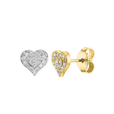 Heart Shape Earrings in Gold with Diamonds