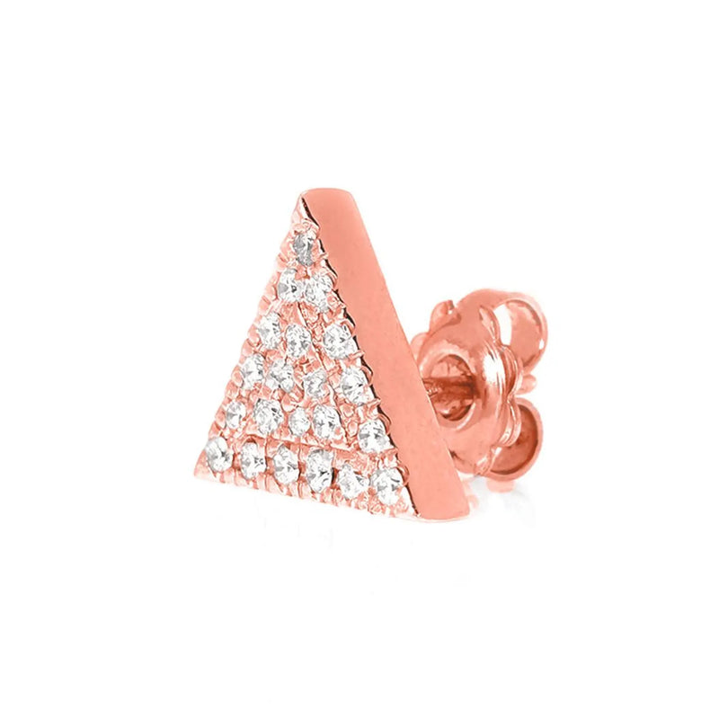 Triangle Shaped Earrings in Gold with Diamonds