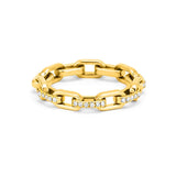 Chain Ring in Gold with Diamonds