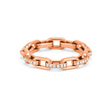Chain Ring in Gold with Diamonds