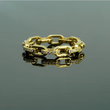 Chain Ring in Gold with Diamonds