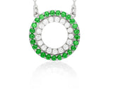 Double Circle Necklace in Gold with Diamonds