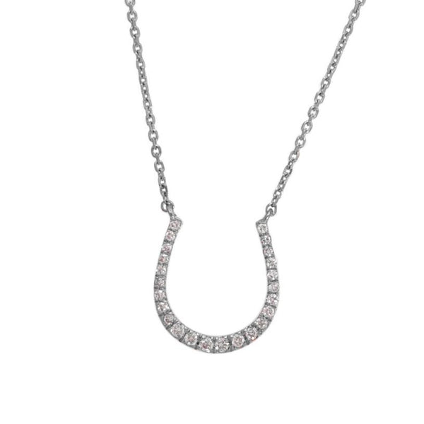 Horseshoe Shape Necklace in Gold with Diamonds