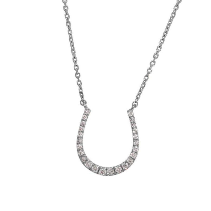 Horseshoe Shape Necklace in Gold with Diamonds