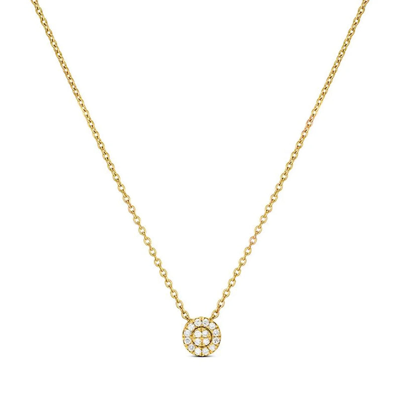 Round Shape Necklace in Gold with Diamonds