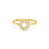 Circle Ring in Gold with Diamonds