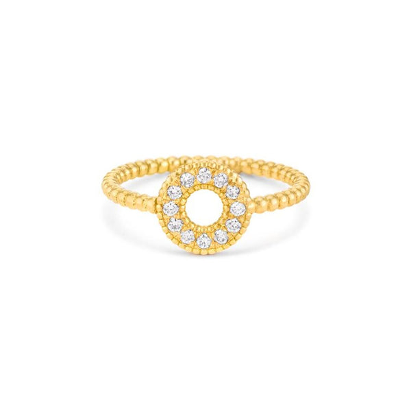 Circle Ring in Gold with Diamonds