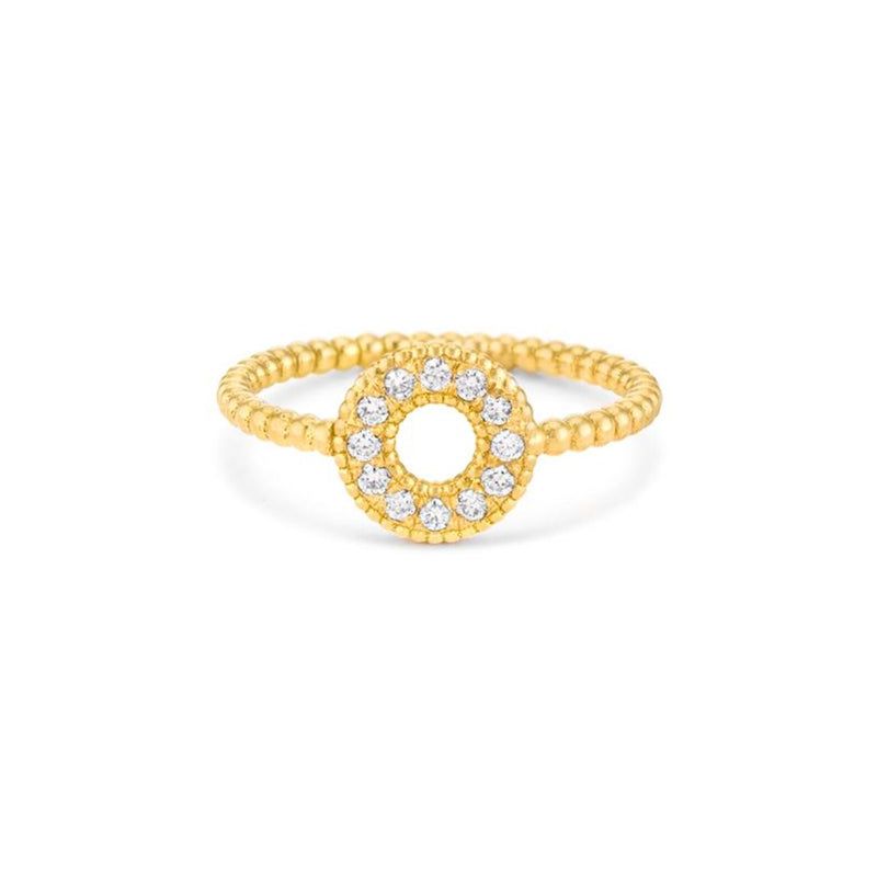 Circle Ring in Gold with Diamonds