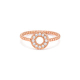 Circle Ring in Gold with Diamonds