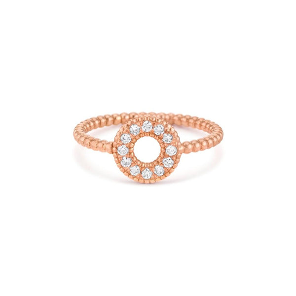 Circle Ring in Gold with Diamonds