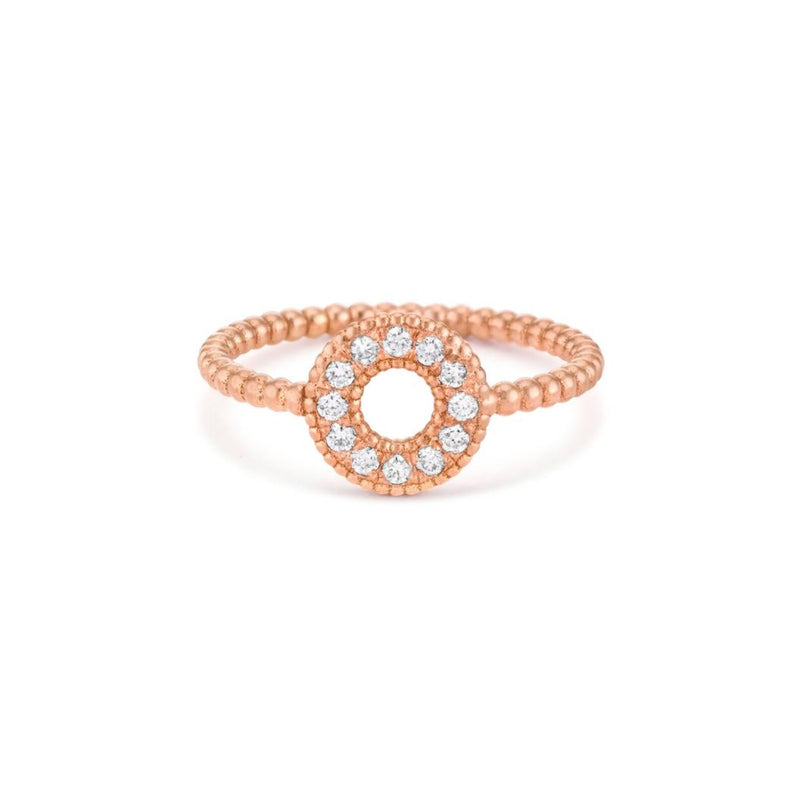 Circle Ring in Gold with Diamonds