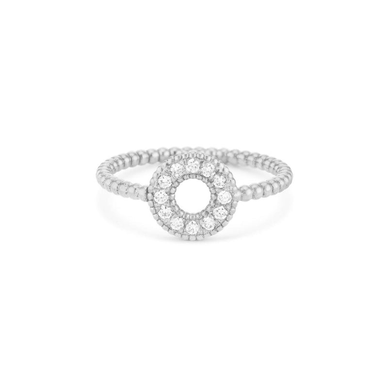 Circle Ring in Gold with Diamonds