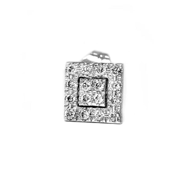 Square Shape Earrings in Gold with Diamonds