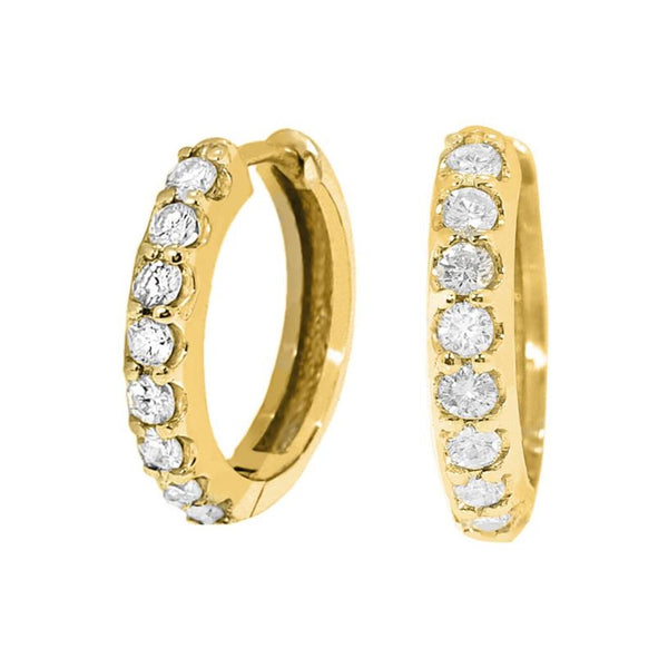 Hoop Earrings in Gold with Diamonds