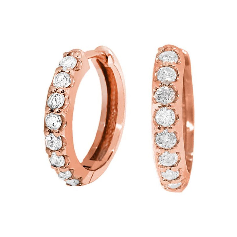 Hoop Earrings in Gold with Diamonds