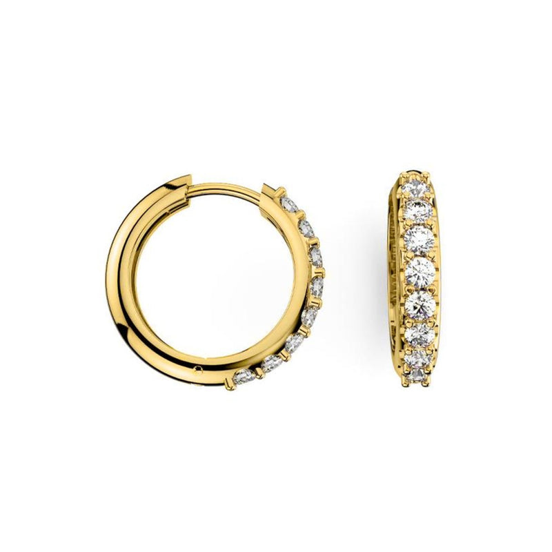 Hoop Earrings in Gold with Diamonds