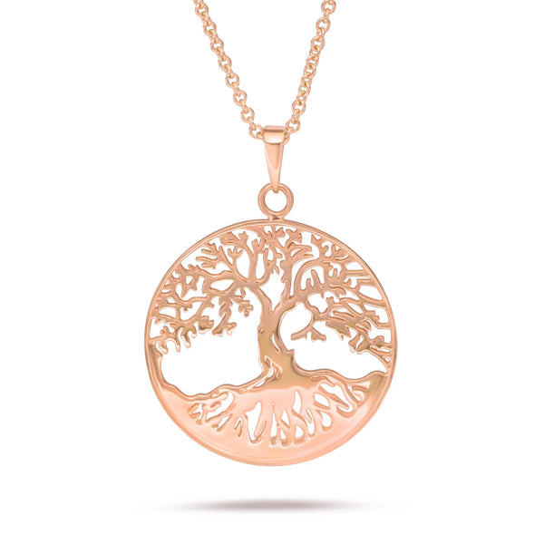 Tree of Life Disc Pendant in Gold with Diamonds