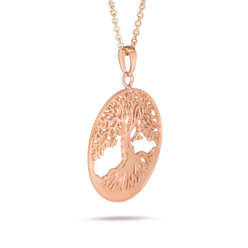 Tree of Life Disc Pendant in Gold with Diamonds