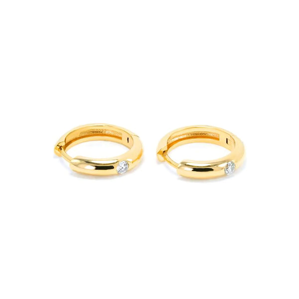 Hoop Shape Earrings in Gold with Diamonds