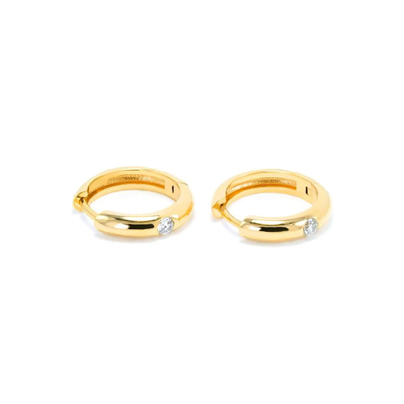 Hoop Shape Earrings in Gold with Diamonds