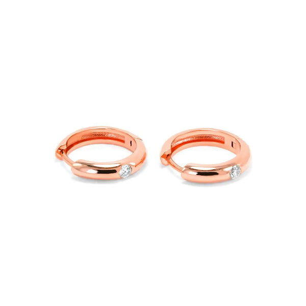 Hoop Shape Earrings in Gold with Diamonds