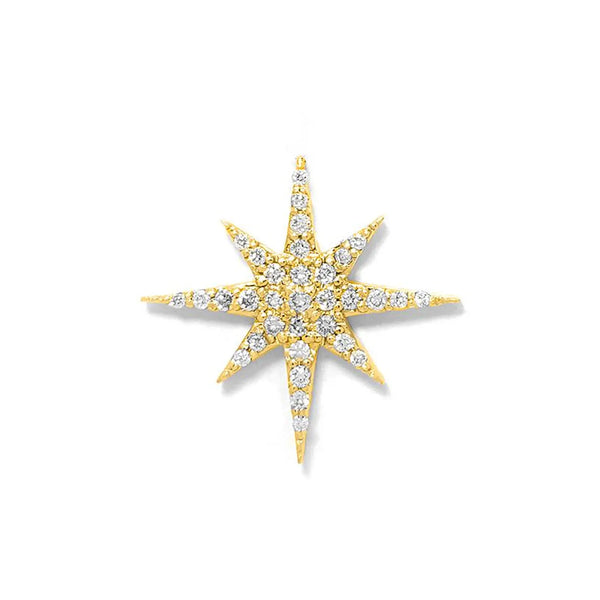 Star Necklace in Gold with Diamonds