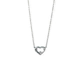Heart Minimal Necklace in Gold with Diamonds