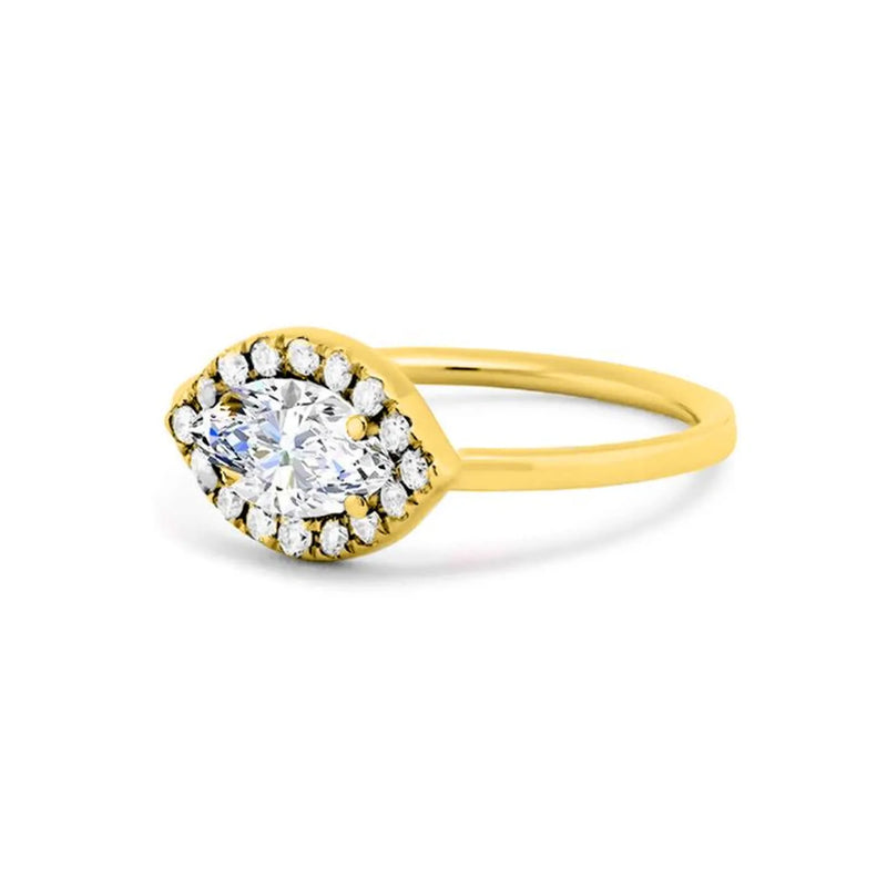 Marquise Shape Ring in Gold with Diamonds