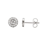 Halo Design Earrings in Gold with Diamonds