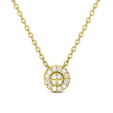 Round Shape Necklace in Gold with Diamonds