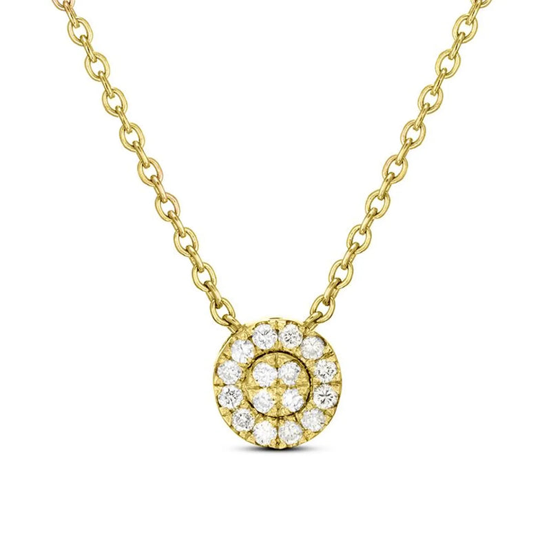 Round Shape Necklace in Gold with Diamonds