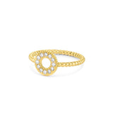 Circle Ring in Gold with Diamonds
