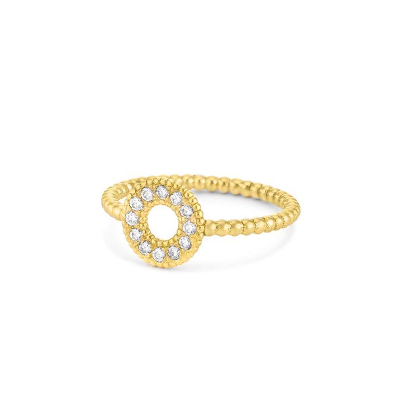 Circle Ring in Gold with Diamonds