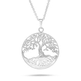 Tree of Life Disc Pendant in Gold with Diamonds